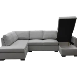 Soffa 309 cm ljusgrå - Solna + Fläckborttagare för möbler