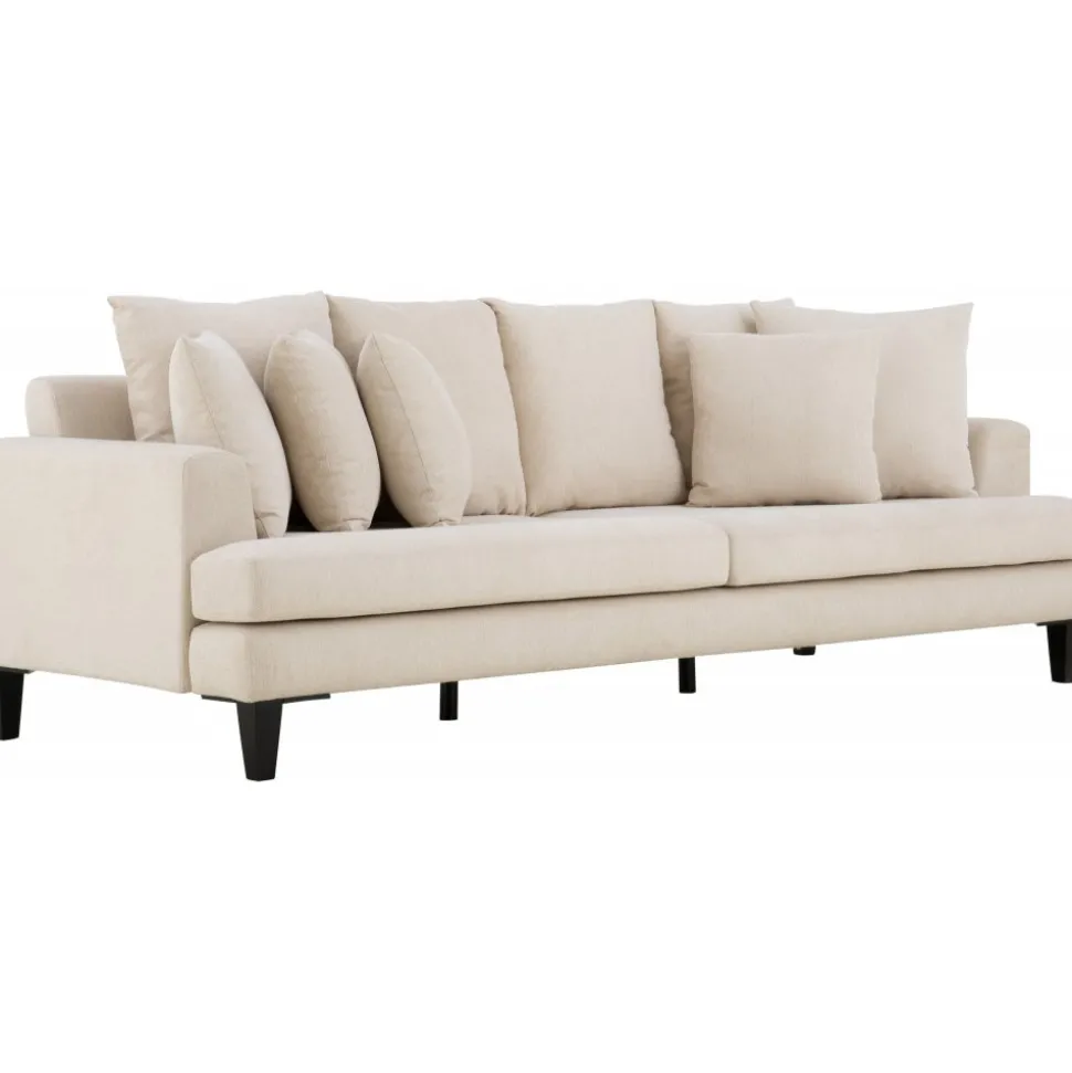 Soffa beige 4-sits med lösa kuddar - Remy