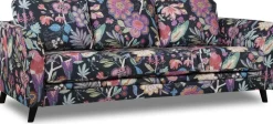 Soffa blommigt tyg 3-sits - 204 cm + Textilrengöring för möbler