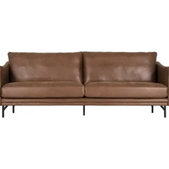 Soffa brun vintage 3-sits 223 cm + Fläckborttagare för möbler