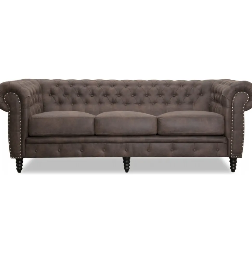 Soffa Chesterfield 3-sits - 214 cm + Textilrengöring för möbler