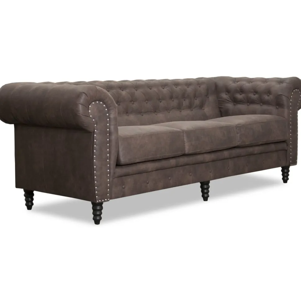Soffa Chesterfield 3-sits - 214 cm + Textilrengöring för möbler