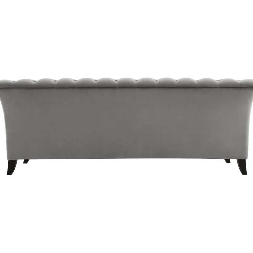 Soffa chesterfield 3-sits grå - Henry + Textilrengöring för möbler