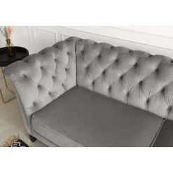 Soffa chesterfield 3-sits grå - Henry + Textilrengöring för möbler