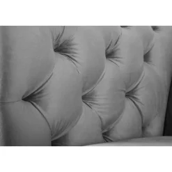 Soffa chesterfield 3-sits grå 219 cm lång