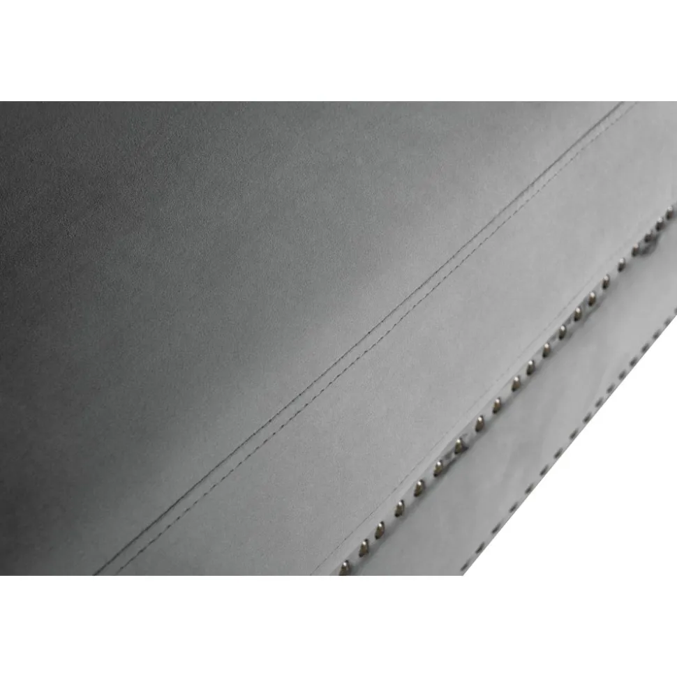 Soffa chesterfield 3-sits grå 219 cm lång