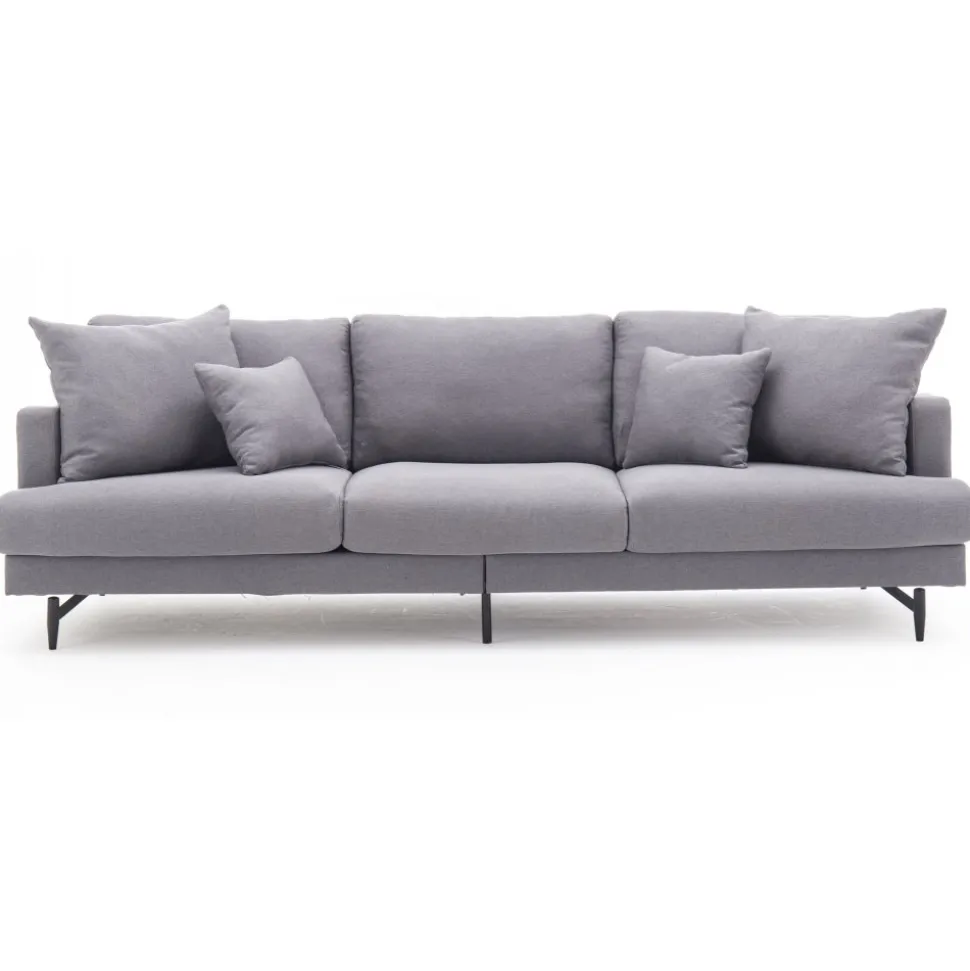 Soffa grå 4-sits 255 cm Hedlunda