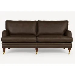 Soffa Howard London Premium 225 cm - Mörk gråbrun (läderimitaion)