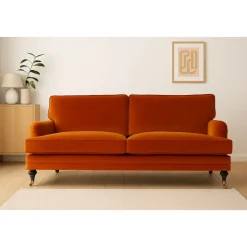 Soffa Howard London Premium 225 cm - Orange sammet