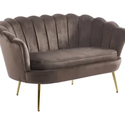 Soffa i brun sammet 133 cm - Kingsley + Textilrengöring för möbler