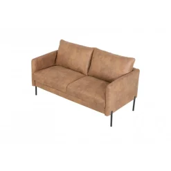 Soffa i brunt ecoläder 156 cm