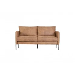 Soffa i brunt ecoläder 156 cm + Textilrengöring för möbler