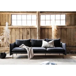 Soffa i svart microfiber 234,5 cm