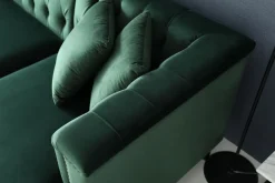 Soffa med divan grön sammet - Bellas + Fläckborttagare för möbler