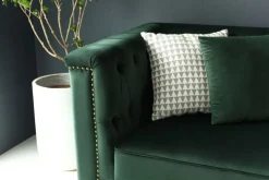 Soffa med divan grön sammet - Bellas + Fläckborttagare för möbler