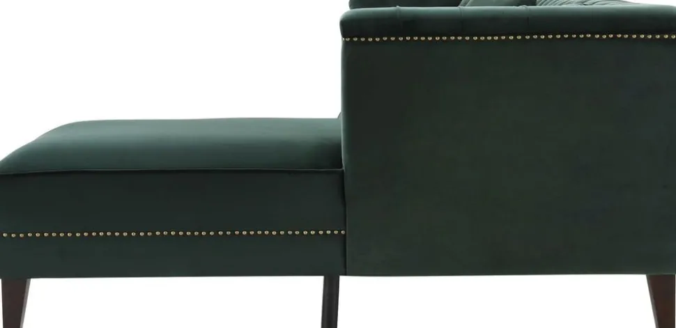 Soffa med divan grön sammet - Bellas + Fläckborttagare för möbler