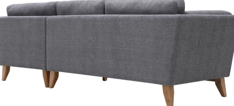 Soffa med divan grått tyg - 260 cm bred + Fläckborttagare för möbler