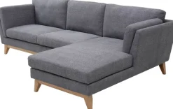 Soffa med divan grått tyg - 260 cm bred + Fläckborttagare för möbler
