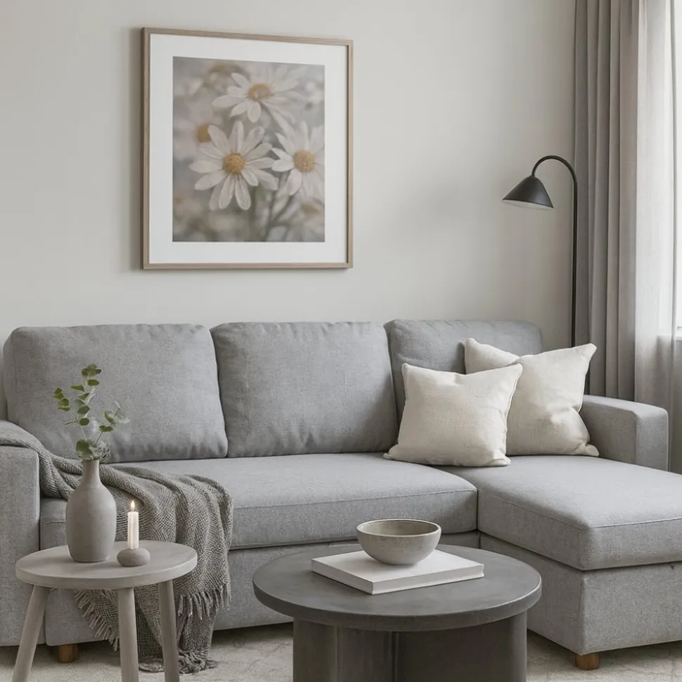 Soffa med förvaring grå 214 cm bred