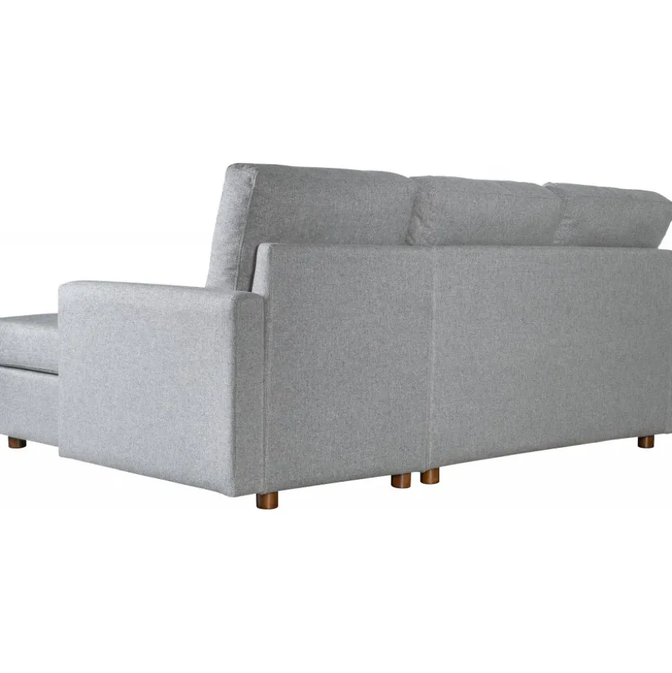 Soffa med förvaring grå 214 cm bred