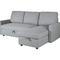 Soffa med förvaring grå 214 cm bred + Fläckborttagare för möbler