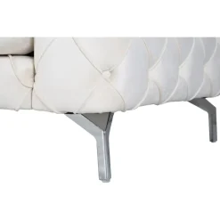 Soffa med knappar beige sammet 200 cm