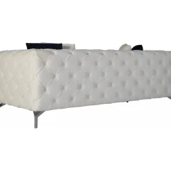 Soffa med knappar beige sammet 200 cm + Textilrengöring för möbler