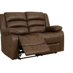 Soffa recliner ställbar elektrisk 2-sits - brun