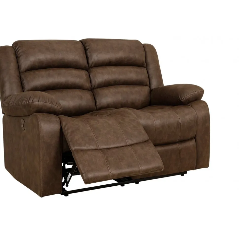 Soffa recliner ställbar elektrisk 2-sits - brun
