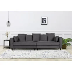 Soffa 4-sits 270 cm antracit tyg - Brandy + Fläckborttagare för möbler