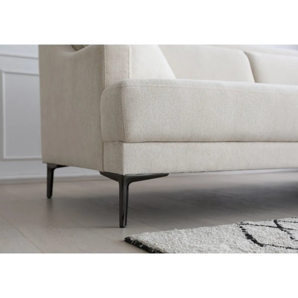 Soffa 3-sits beige modern - Hanna + Fläckborttagare för möbler