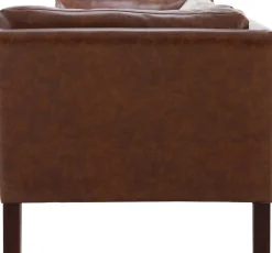 Soffa 3-sits brun vintage PU 198 cm - Heritage + Textilrengöring för möbler