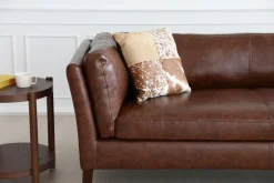 Soffa 3-sits brun vintage PU 198 cm - Heritage + Textilrengöring för möbler