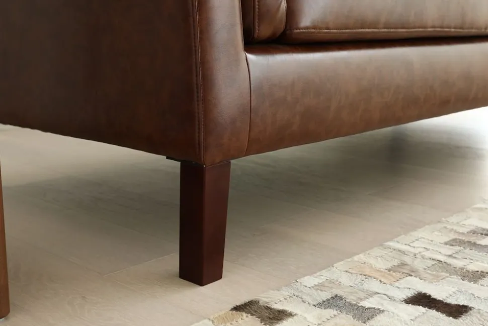 Soffa 3-sits brun vintage PU 198 cm - Heritage