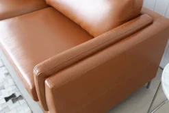 Soffa 3-sits brunt konstläder 200 cm + Textilrengöring för möbler