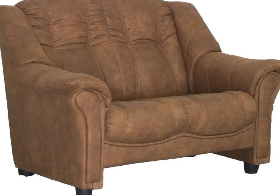 Soffa 2-sits brunt microfiber tyg