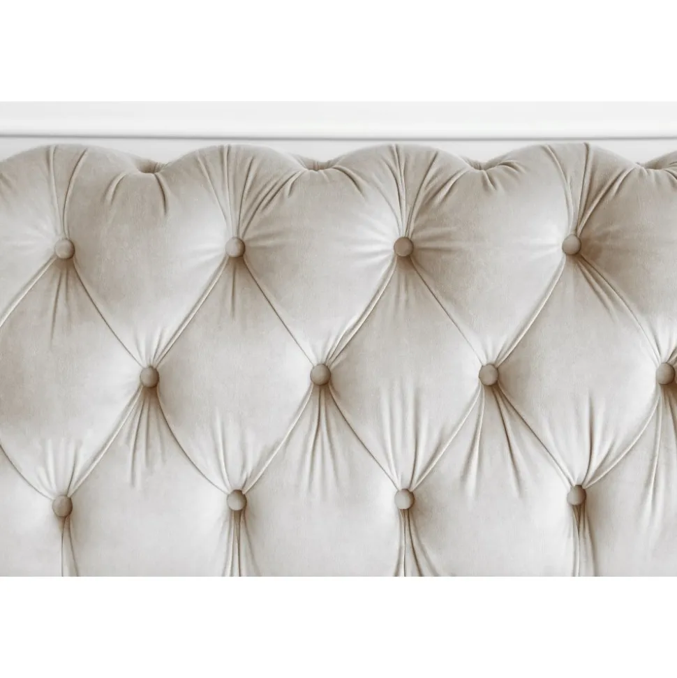 Soffa 2-sits chesterfield beige - Milton + Textilrengöring för möbler