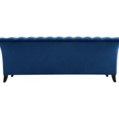 Soffa 3-sits Chesterfield Blå - Milton + Textilrengöring för möbler