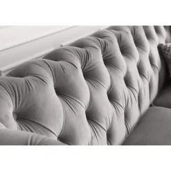 Soffa 2-sits chesterfield grå - Henry + Textilrengöring för möbler