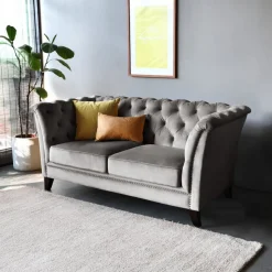 Soffa 2-sits chesterfield grå - Henry