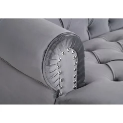 Soffa 3-sits chesterfield grå sammet