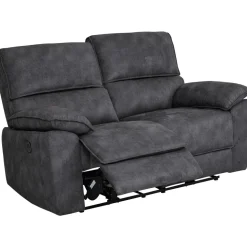Soffa 2-sits elektrisk ställbar recliner - Grå + Möbeltassar
