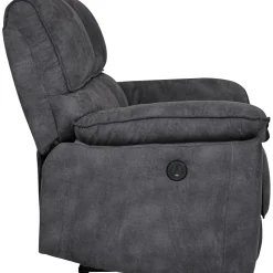 Soffa 2-sits elektrisk ställbar recliner - Grå + Möbeltassar