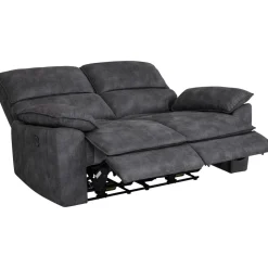 Soffa 2-sits elektrisk ställbar recliner - Grå + Textilrengöring för möbler