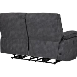 Soffa 2-sits elektrisk ställbar recliner - Grå + Textilrengöring för möbler