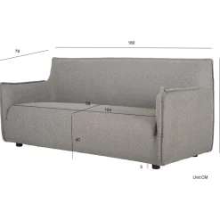 Soffa 3-sits i mörkbeige bouclè - Jupiter