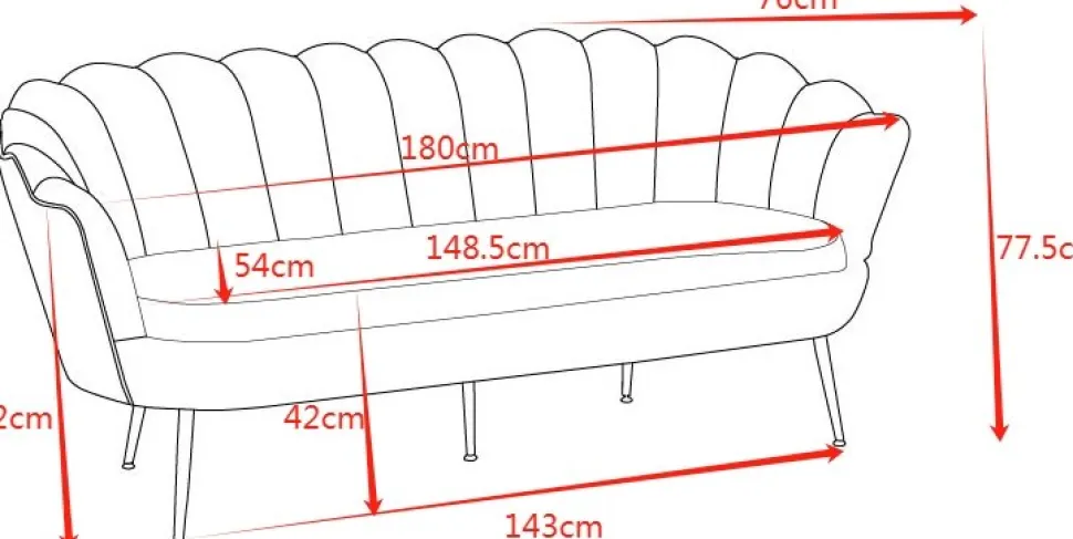 Soffa 3-sits offwhite - Kingsley