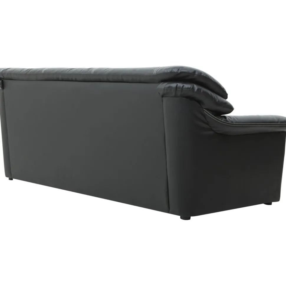 Soffa 3-sits svart konstläder - Dominic + Textilrengöring för möbler