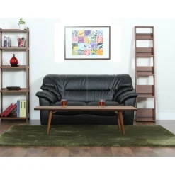 Soffa 2-sits svart konstläder - Dominic