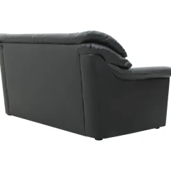 Soffa 2-sits svart konstläder - Dominic + Fläckborttagare för möbler